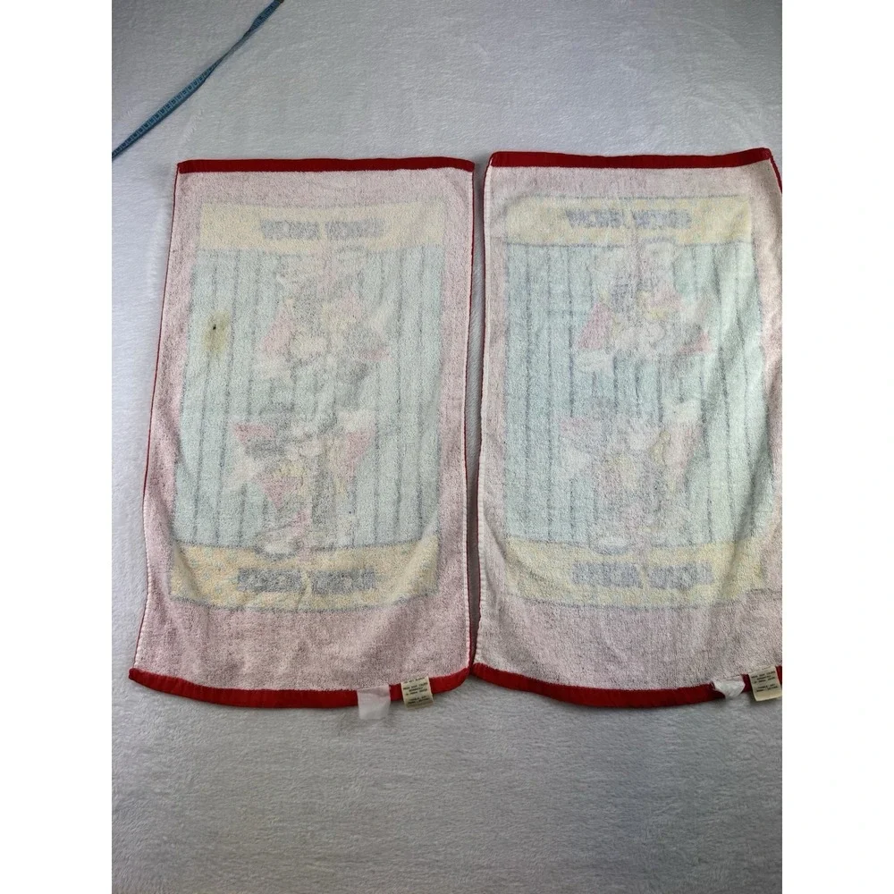 Vintage Mickey Mouse Disney Bath Towel Set Franco Hand Towel & Wash Rag 6 Piece